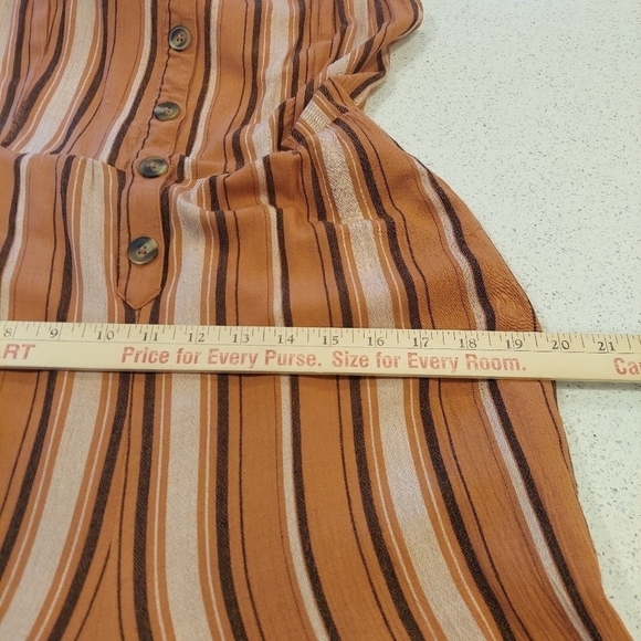 American Eagle Jumpsuit Open Tie Back Flared Romper Striped Pocket Large Viscose - Picture 10 of 16